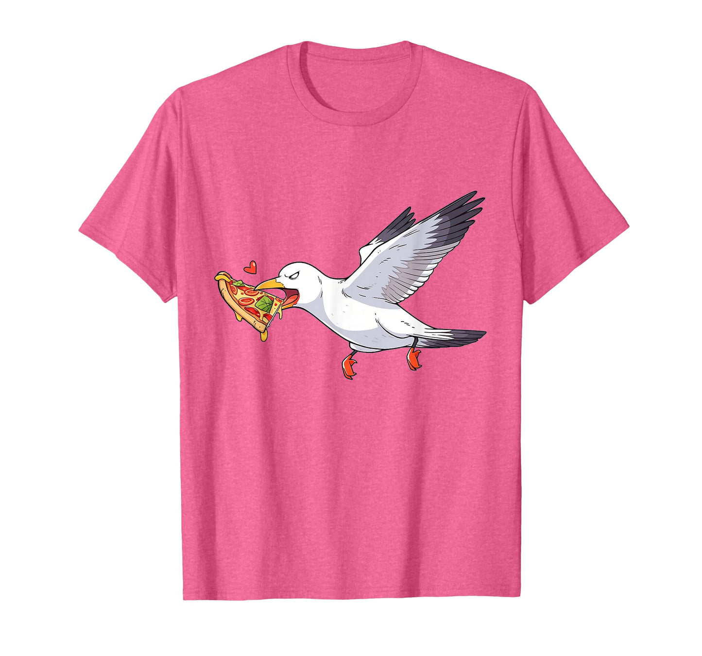 Cranky Seagull Funny Shirt Beach Birds Stealing Pizza Summer T-Shirt