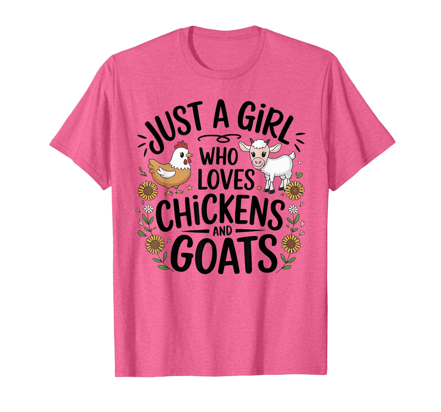 Just A Girl Who Loves Chicken And Goats Farming Farmer Women T-Shirt
