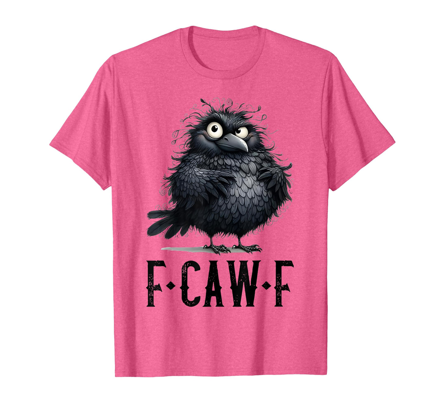Retro F-Caw-F Black Bird Crow Funny Crow Bird Cawing Grunge T-Shirt