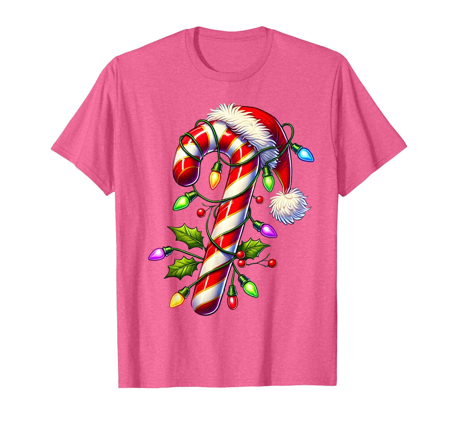 Candy Cane Crew Christmas Light Family Xmas Santa Boys Girls T-Shirt