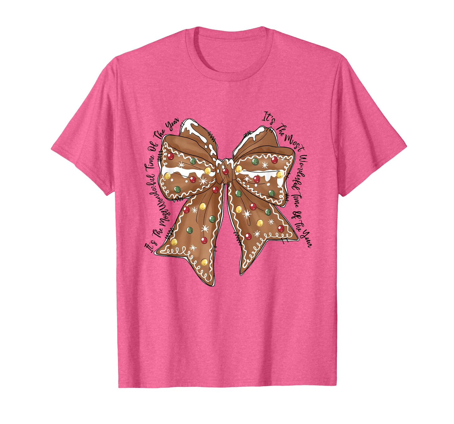Funny Christmas Outfit for Men Women Kids Christmas Gingerbread Coquette Bow Xmas T-Shirt