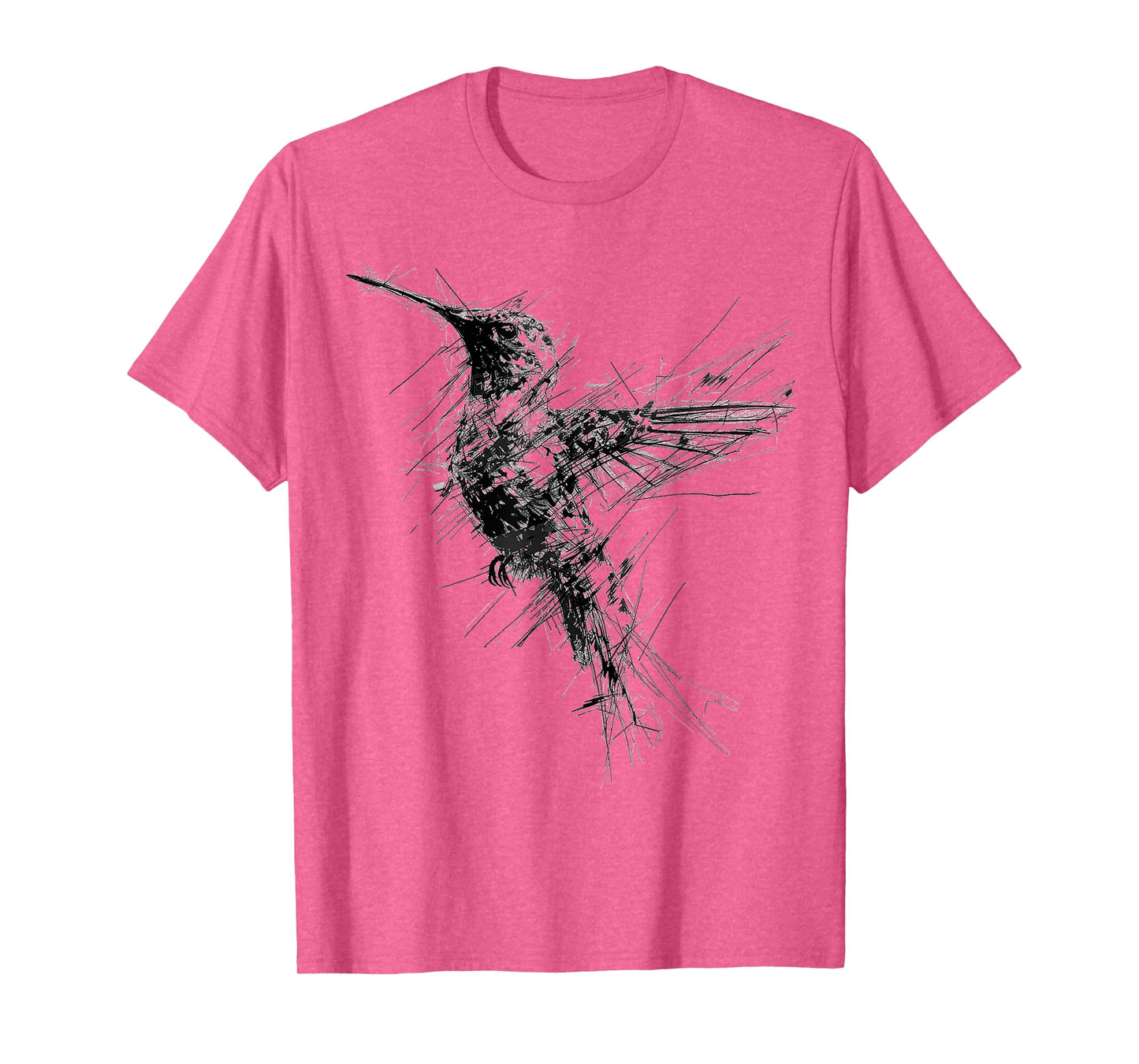 Hummingbird Art Drawing Animal Abstract Graphic Hummingbird T-Shirt