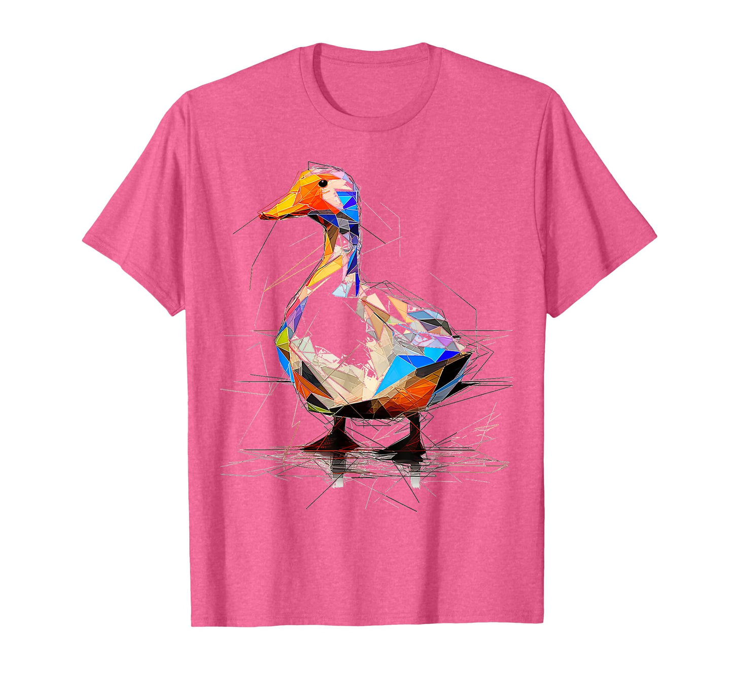 Duck Polygon Drawing Animal Abstract Art Graphic Bird T-Shirt