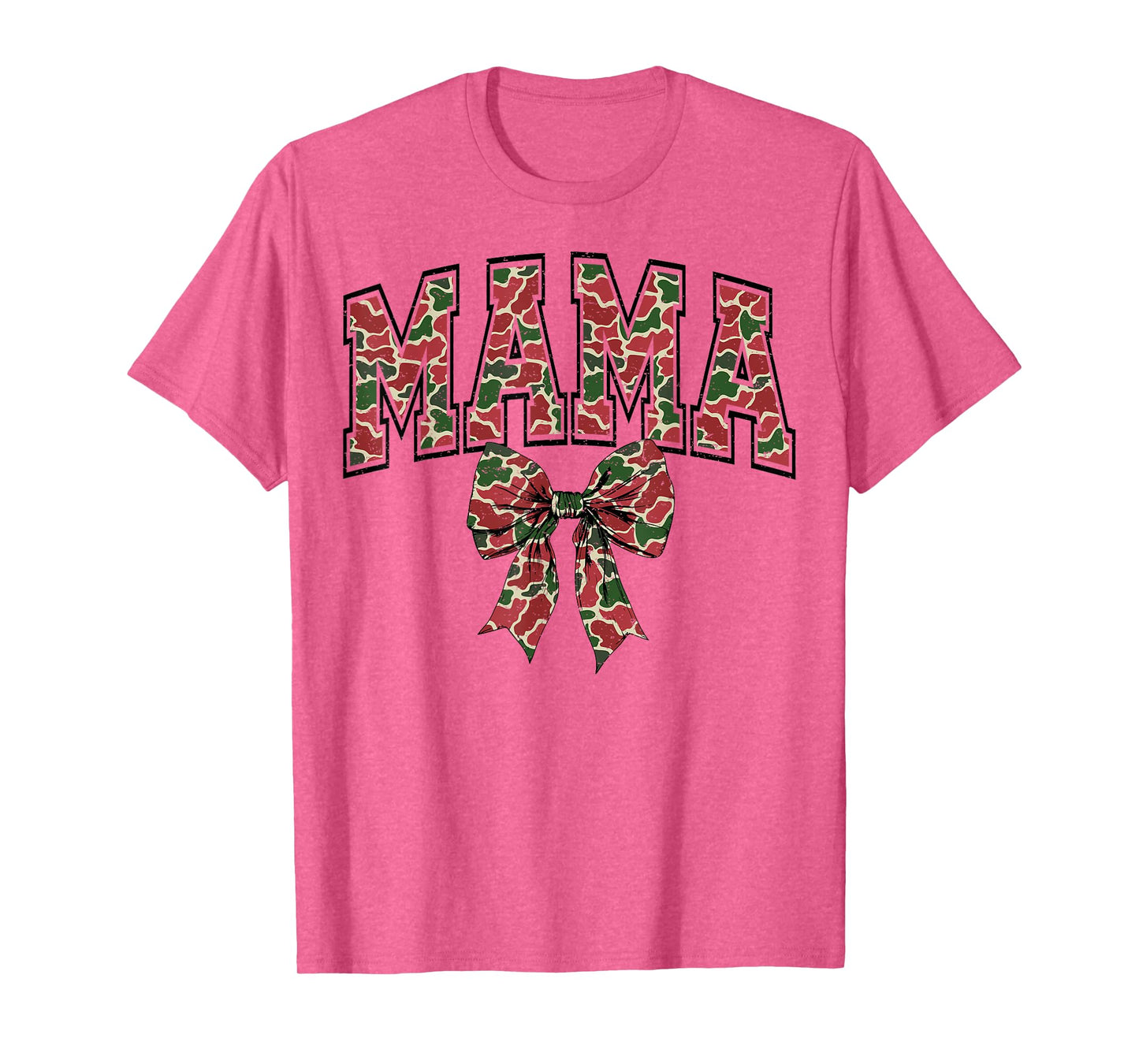 Hunting Mama Camouflage Old Camo Coquette Bow Mother's Day T-Shirt