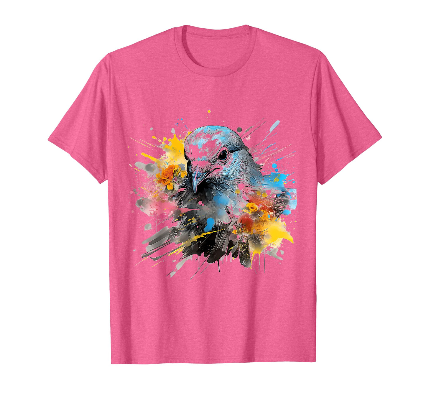 Dove Abstract Painting Art Drawing Flowers Graphic Bird T-Shirt