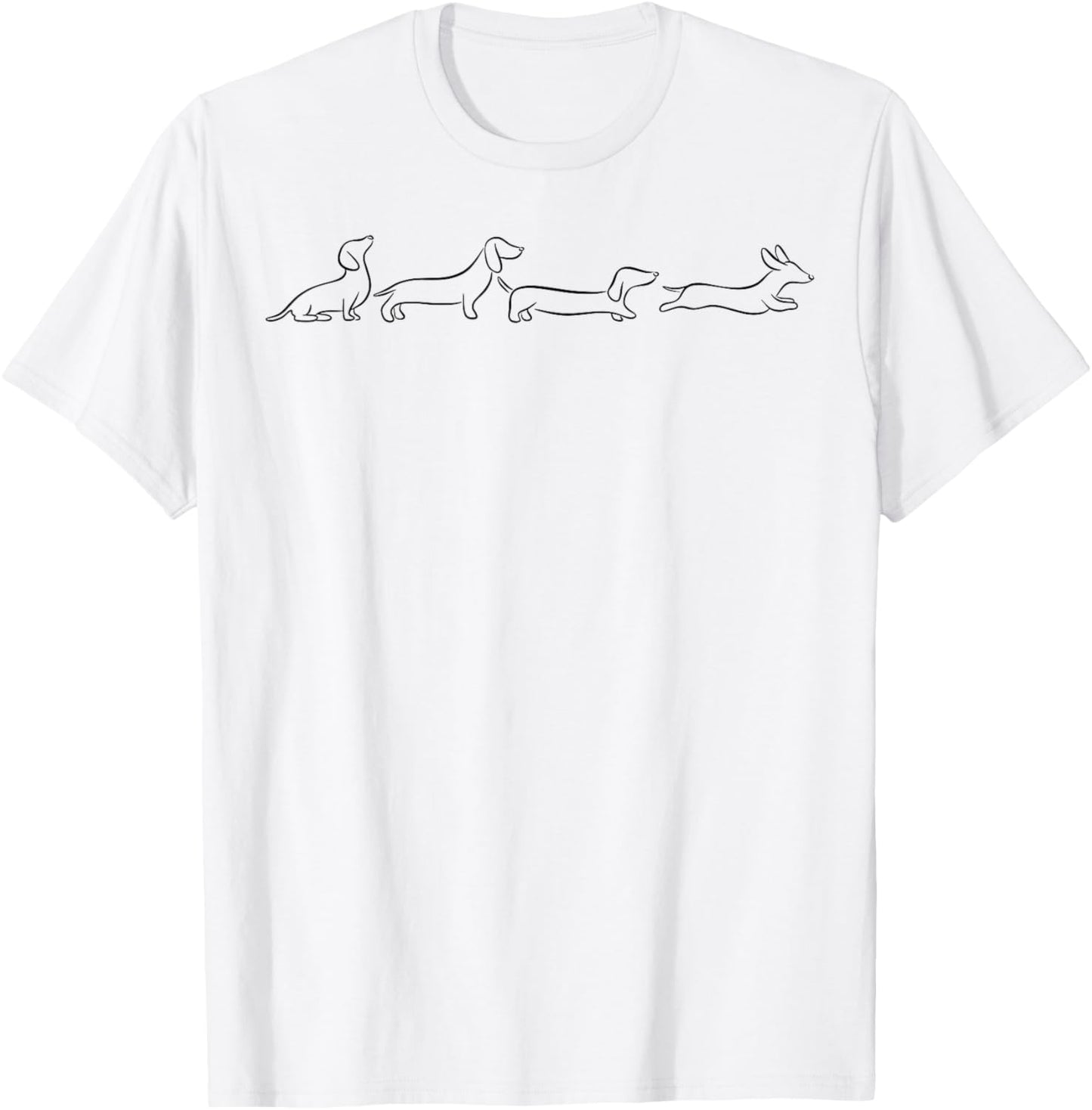 Dachshund Line Art cute Doxie Wiener Dog for woman kids T-Shirt