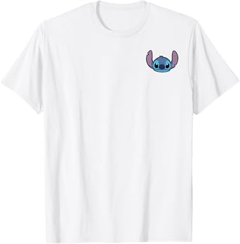 Disney Lilo & Stitch Cute Stitch Face Small Pocket Logo T-Shirt