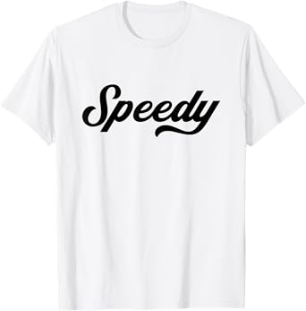 Funny Running Gifts Speedy T-Shirt, Unisex-Adults, Blue, Small, Short Sleeve, Letter Print