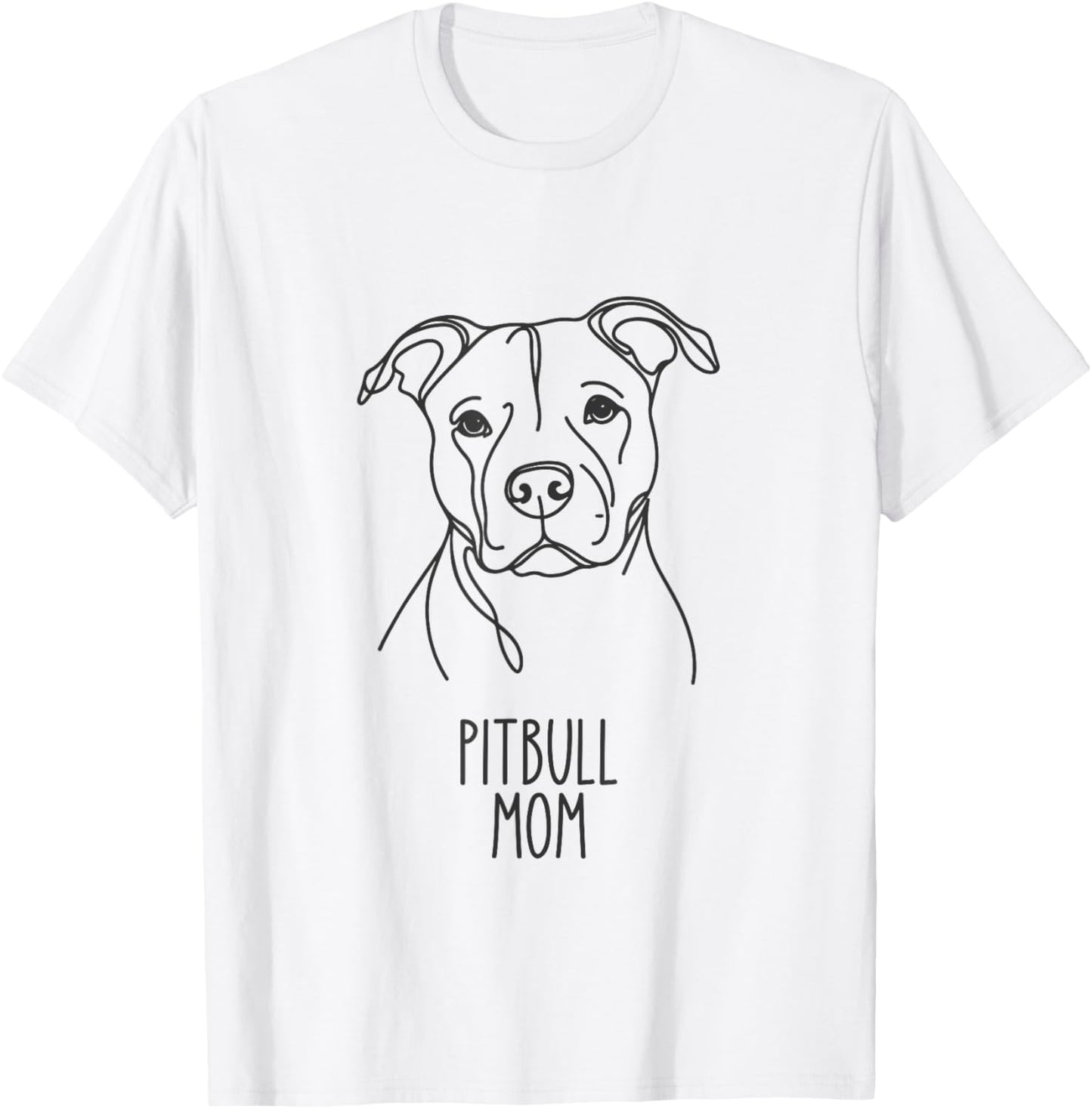 Line Art Best Dog Mom Women - Pitbull T-Shirt