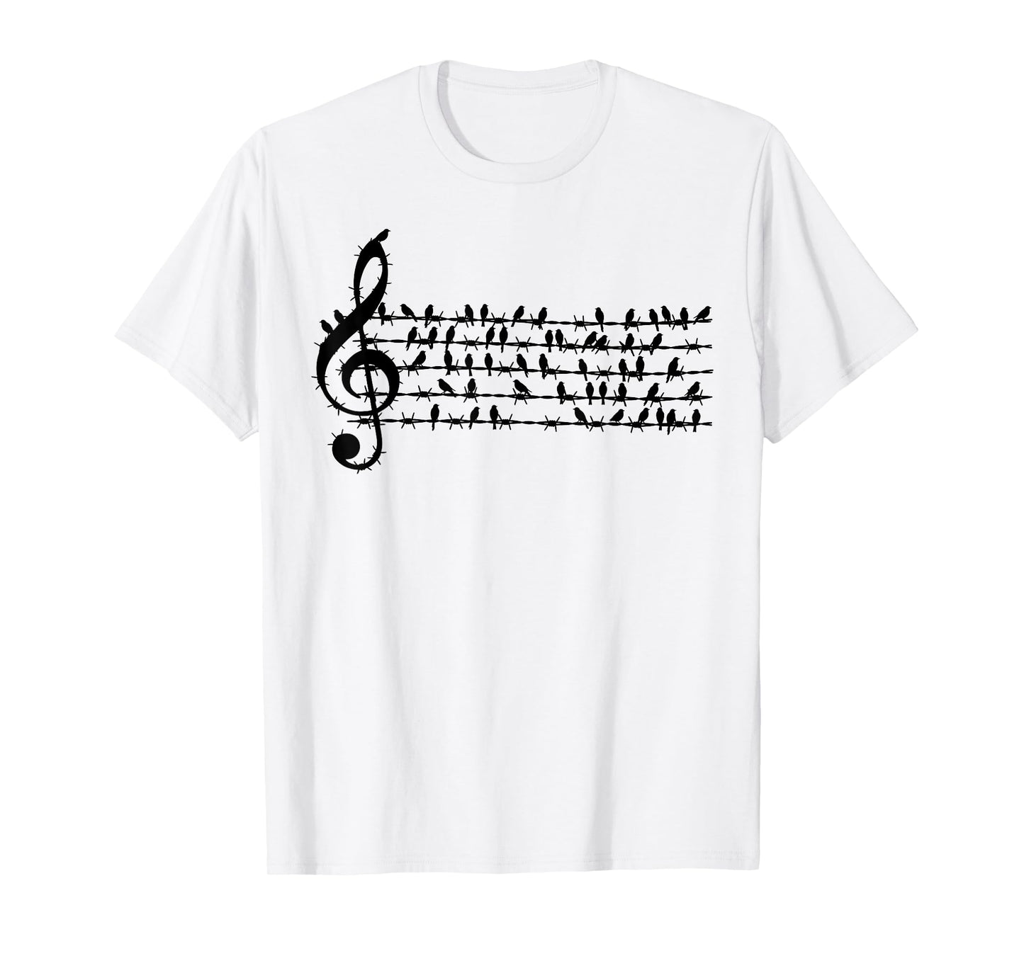 Bird Music Note Funny Clef Musician Art Gifts Men Women Kids T-Shirt