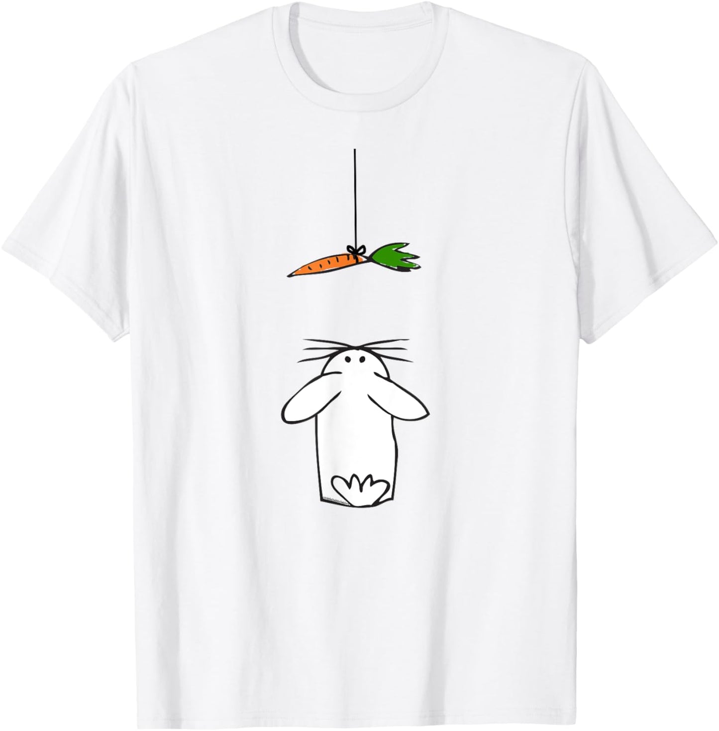 Cute and Funny Rabbit Looking Up at Carrot Kids Easter T-Shirt