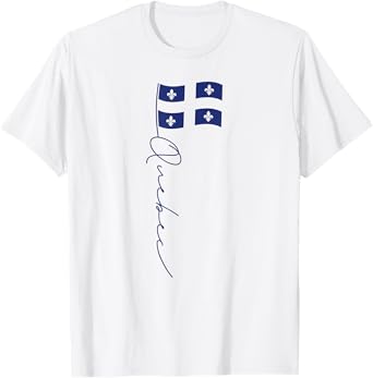 Quebec Signature Flag Pole -Elegant Quebecois Flag T-Shirt