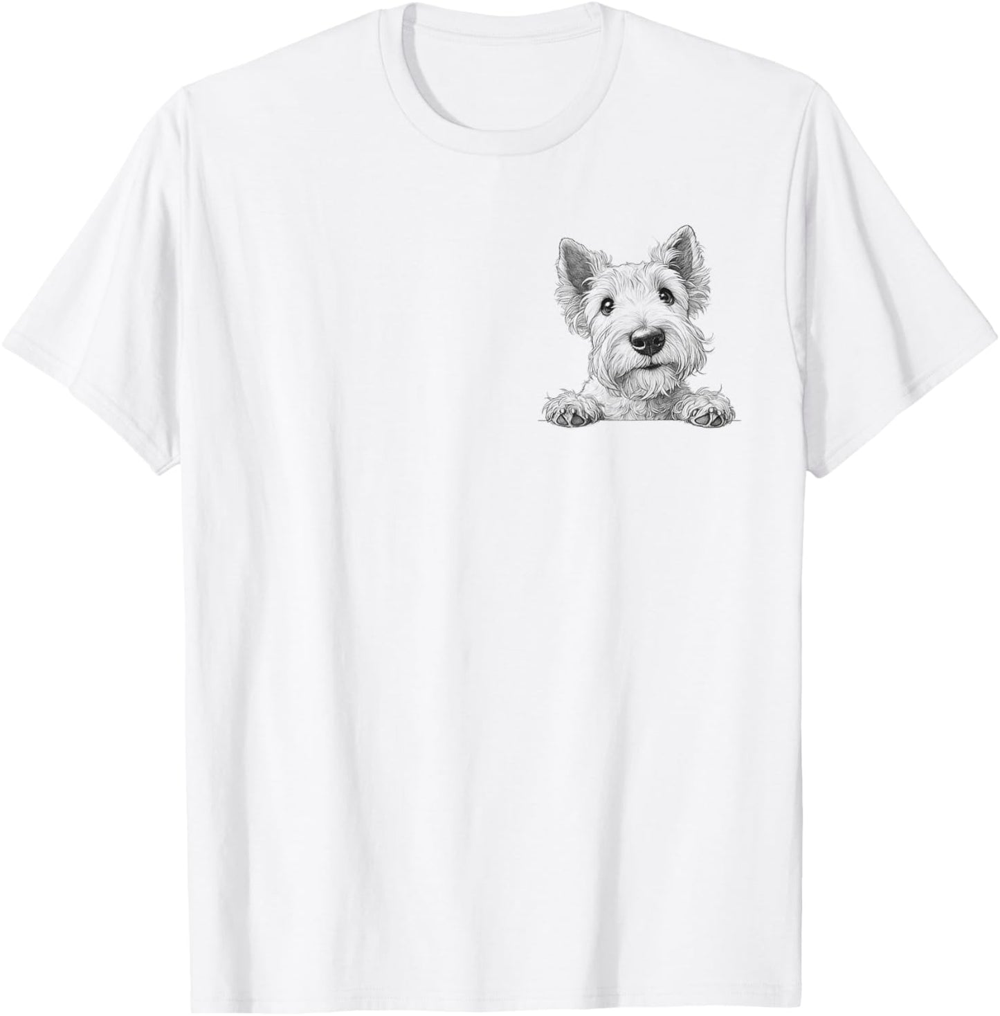 Cute Scottish Terrier Dog Peeking Scottie Design T-Shirt