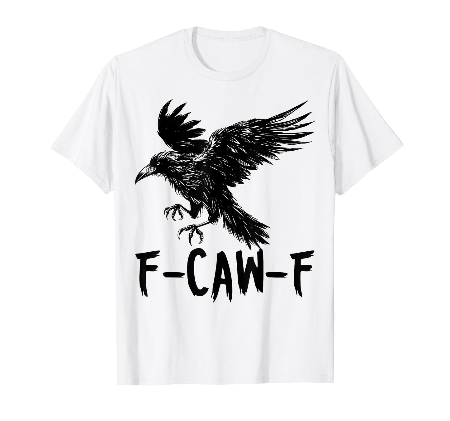 Retro F-Caw-F Black Bird Crow Funny Crow Bird Cawing Grunge T-Shirt