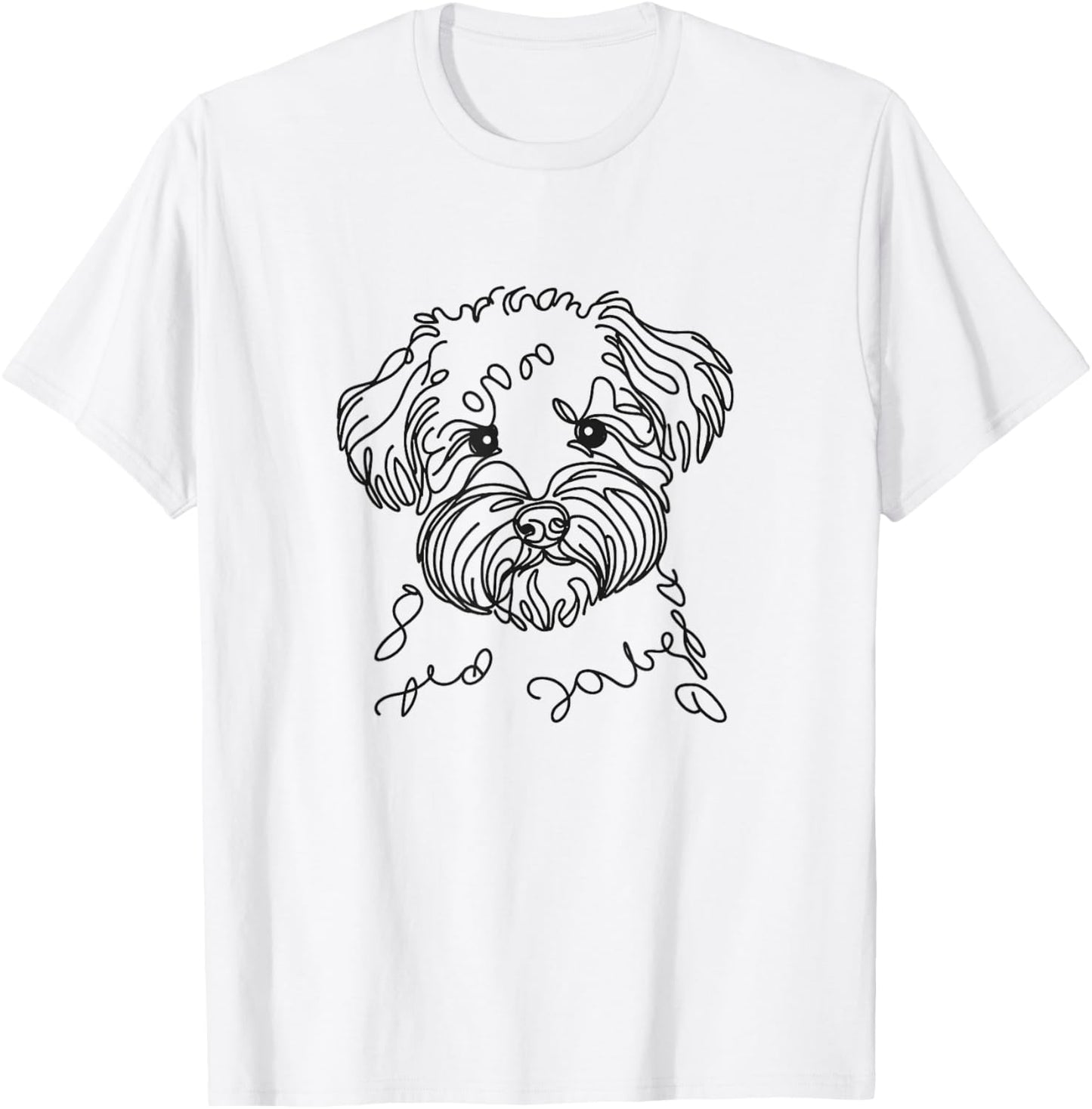 Schnoodle Dog Line Art Design T-Shirt