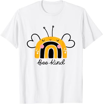 Bee Kind Rainbow Honey Bumble Bee Kindness Women Kids T-Shirt