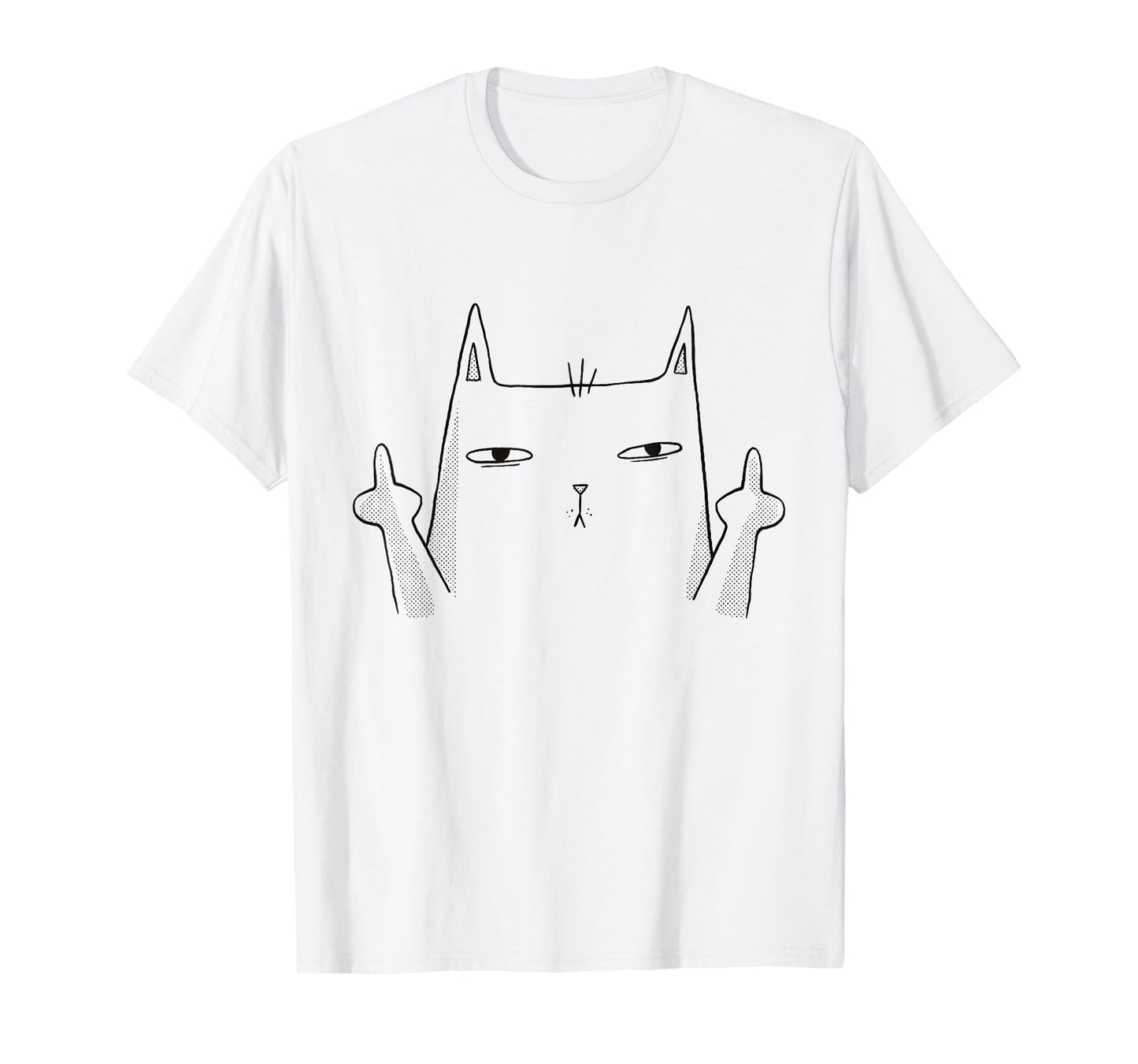 Middle Finger Cat Flip Bird GFY Meme Joke Funny Cat T-Shirt for Men Women