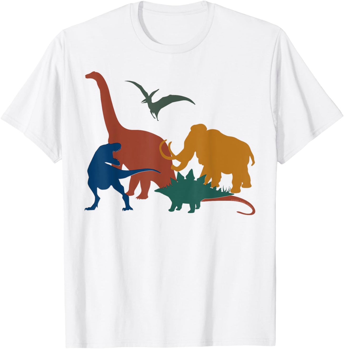Fun Dinosaurs in Retro Colors - Girls Boys Dinosaurs T-Shirt