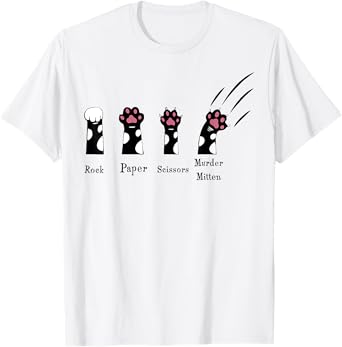 Rock Paper Scissors Murder Mitten T-Shirt