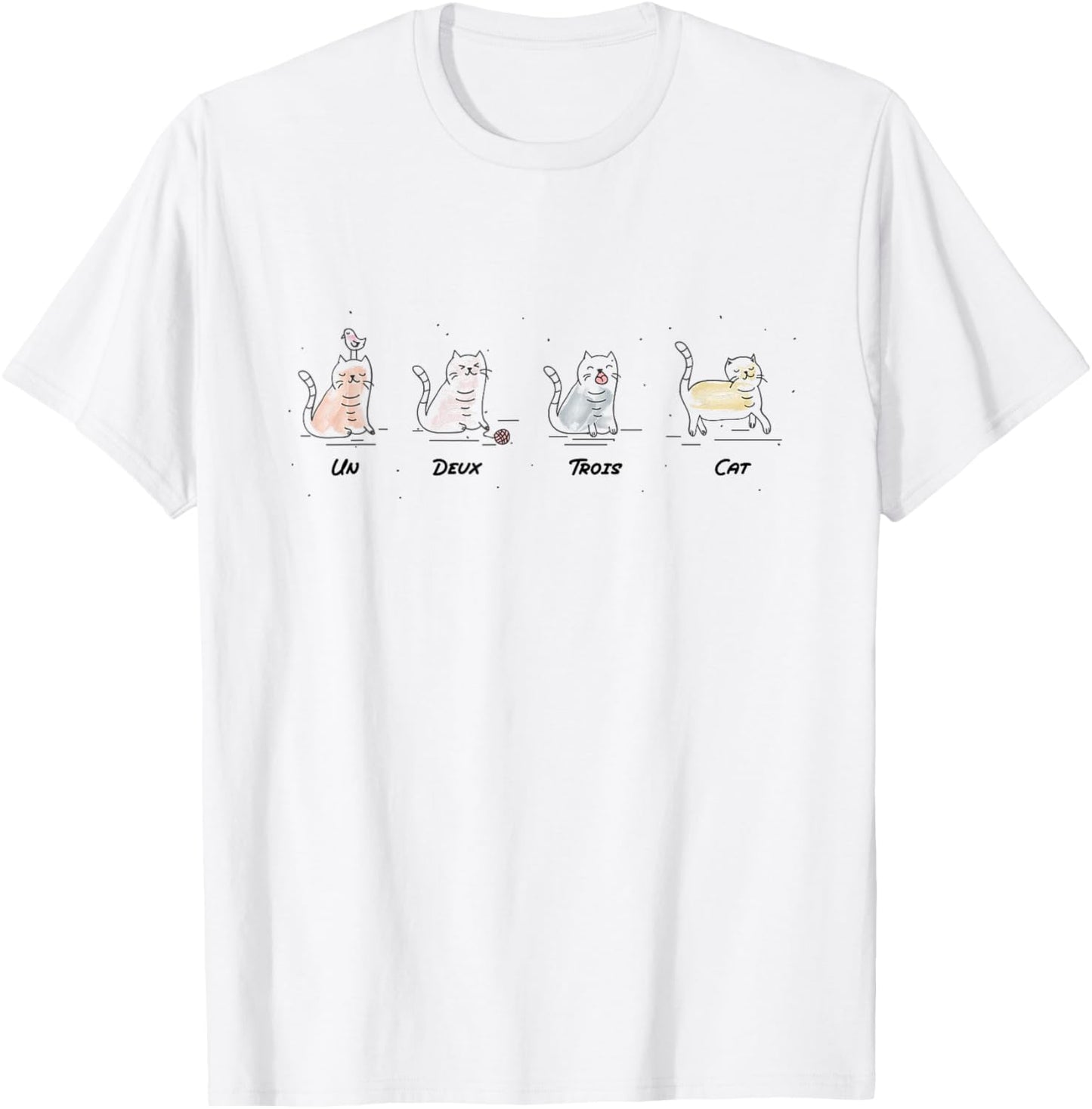 Un Deux Trois Cat Cute Funny French Pun Counting T-Shirt
