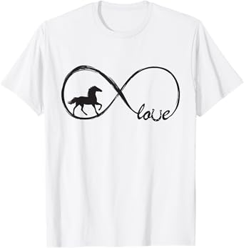 Horse Loving Girl Woman Equestrian Infinity Love Horses T-Shirt