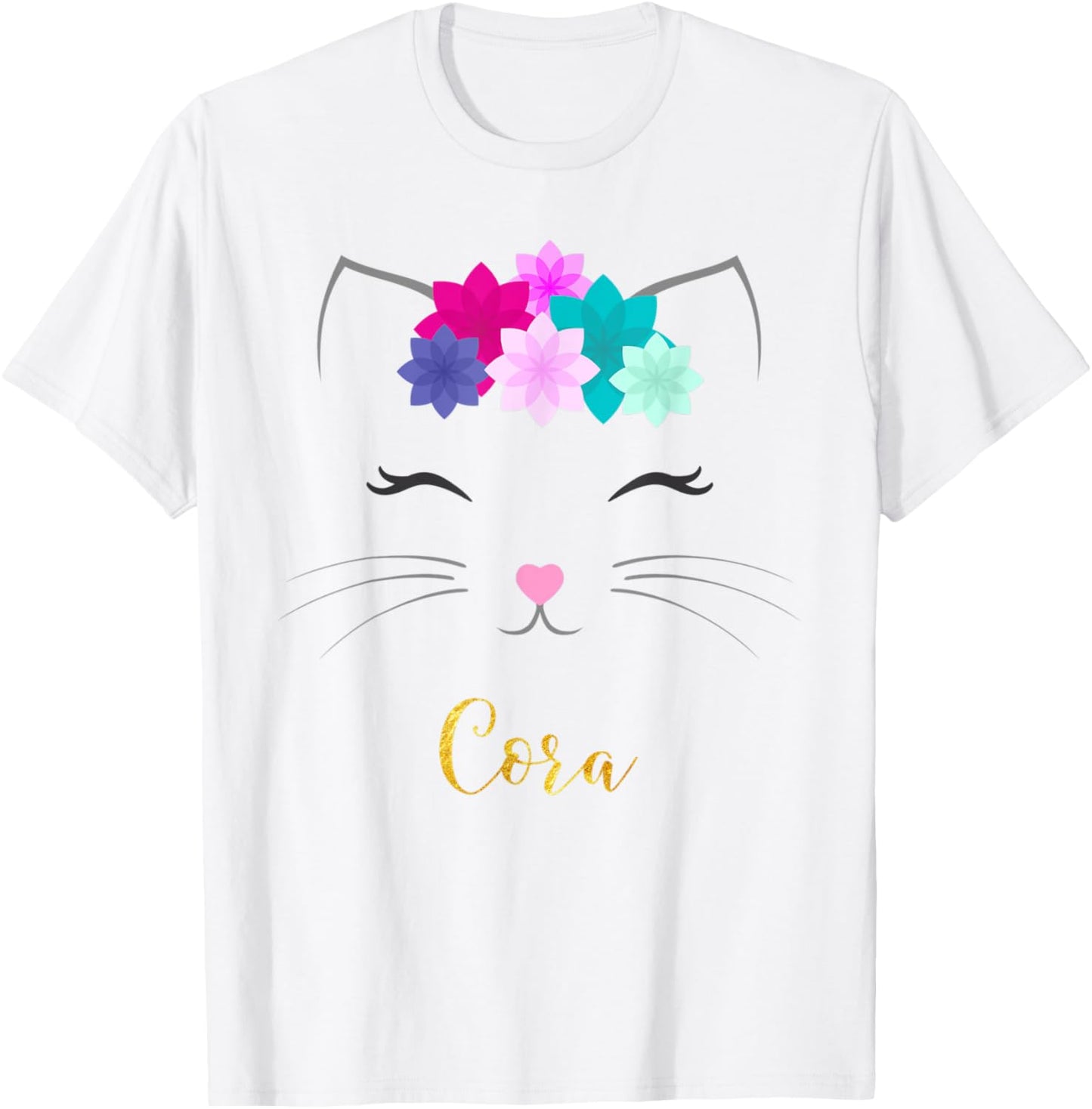 Cora Name Gift Personalized Kitty Cat T-Shirt
