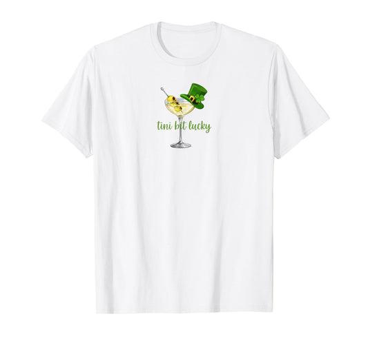 St. Patrick's Day Martini Irish Baby Tini Bit Lucky Shamrock T-Shirt - T-Shirt | White
