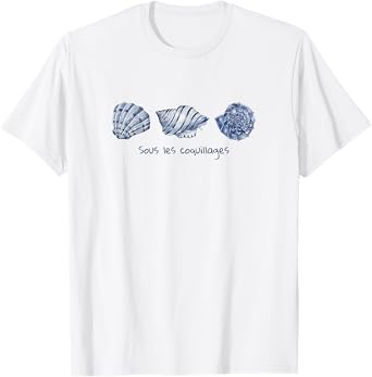 Preppy Coastal Seashells Seahorse Sea Marine Summer Blue T-Shirt