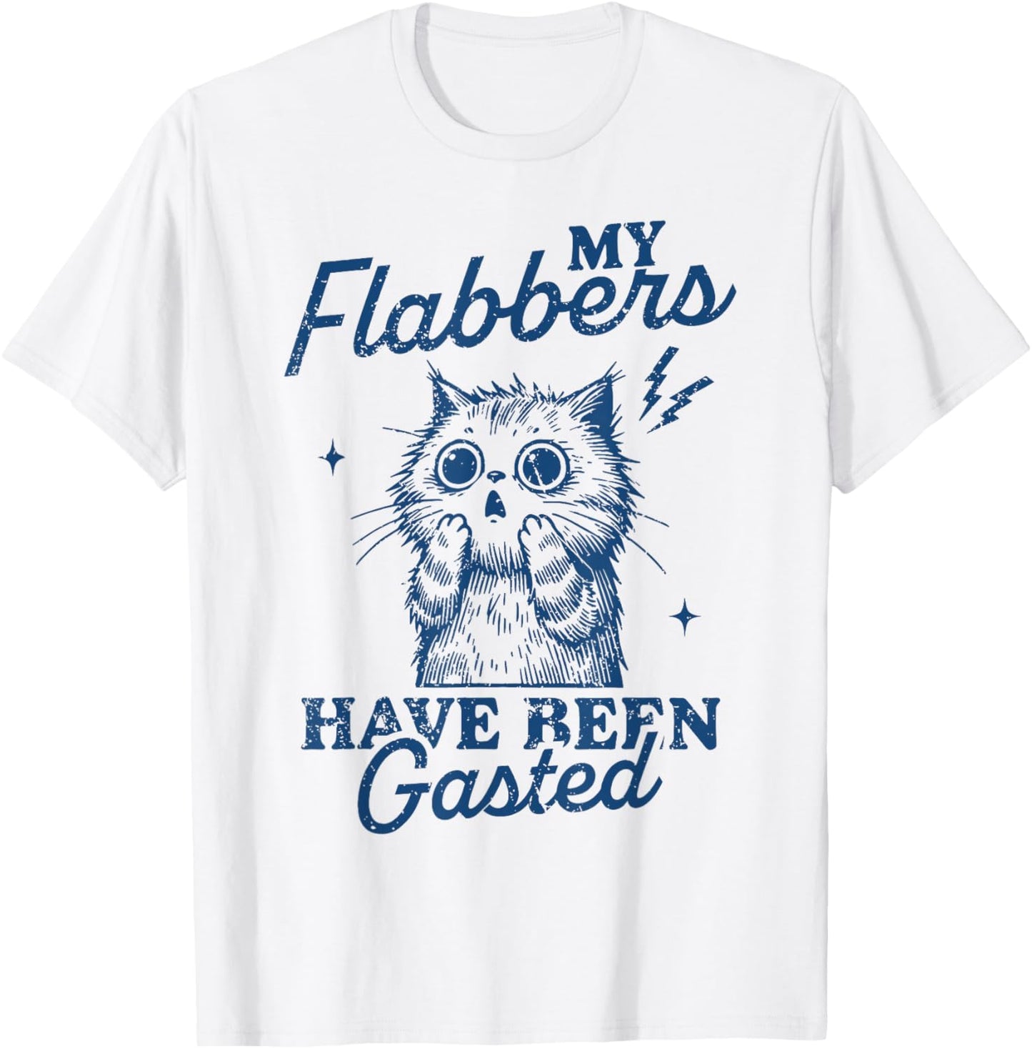 My Flabbers Have Been Gasted Distressed Retro Funny Cat T-Shirt