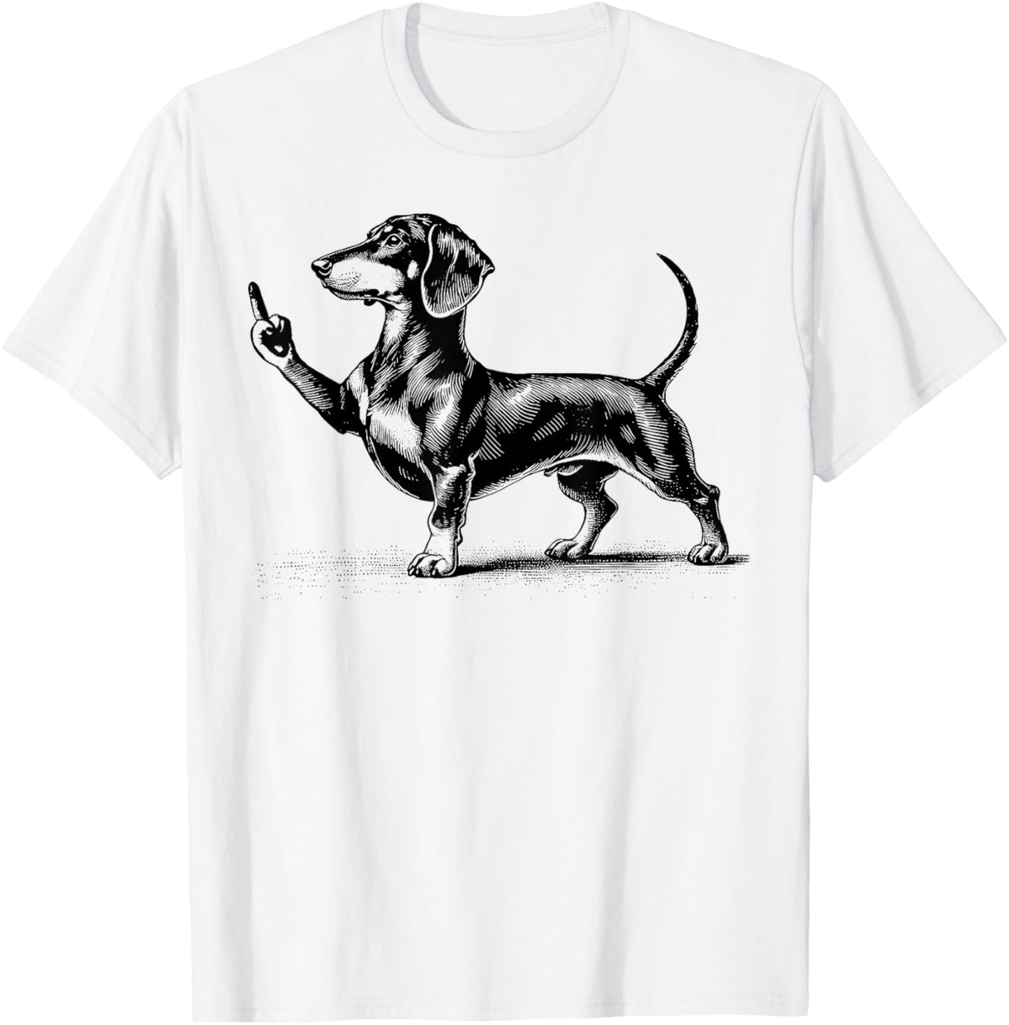 Black Dachshund With Middle Finger T-shirt
