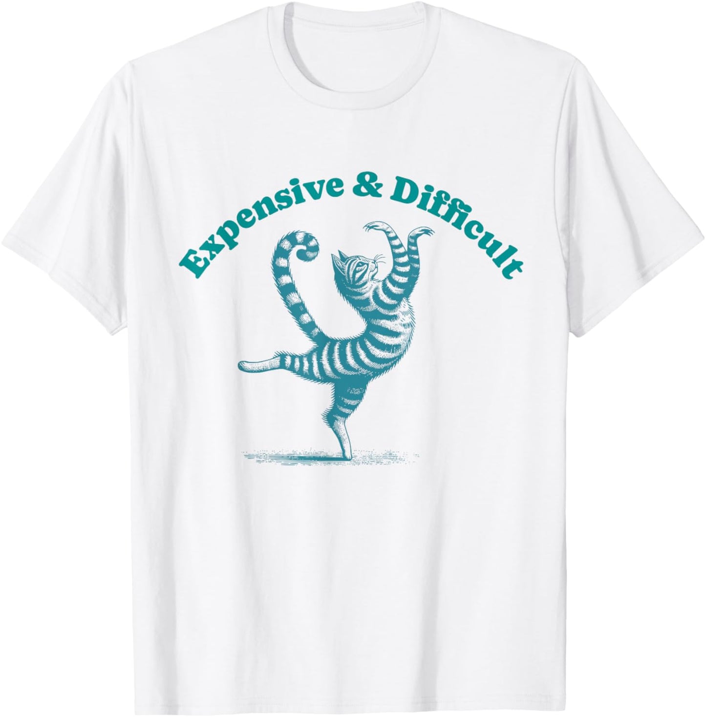 Retro Ballerina Cat Expensive&Difficult Funny 90s T-Shirt