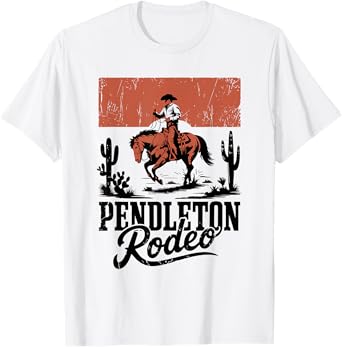Vintage Cowboy Western Horse Bronc Riding, Pendleton Rodeo T-Shirt