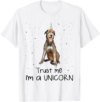 Irish Wolfhound Trust Me I'm A Unicorn Dog Men Women Kids T-Shirt