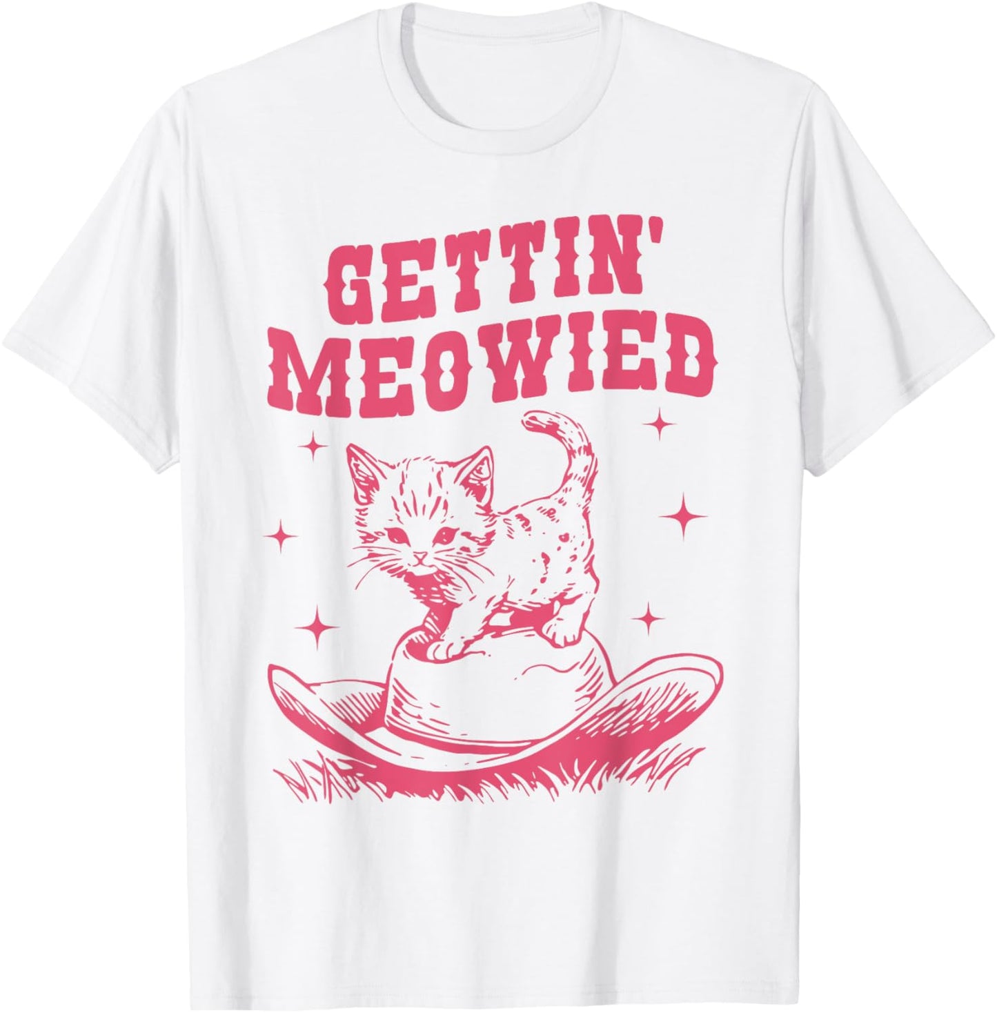 Getting Meowied Cat Lover Western Cowgirl Bachelorette Party T-Shirt