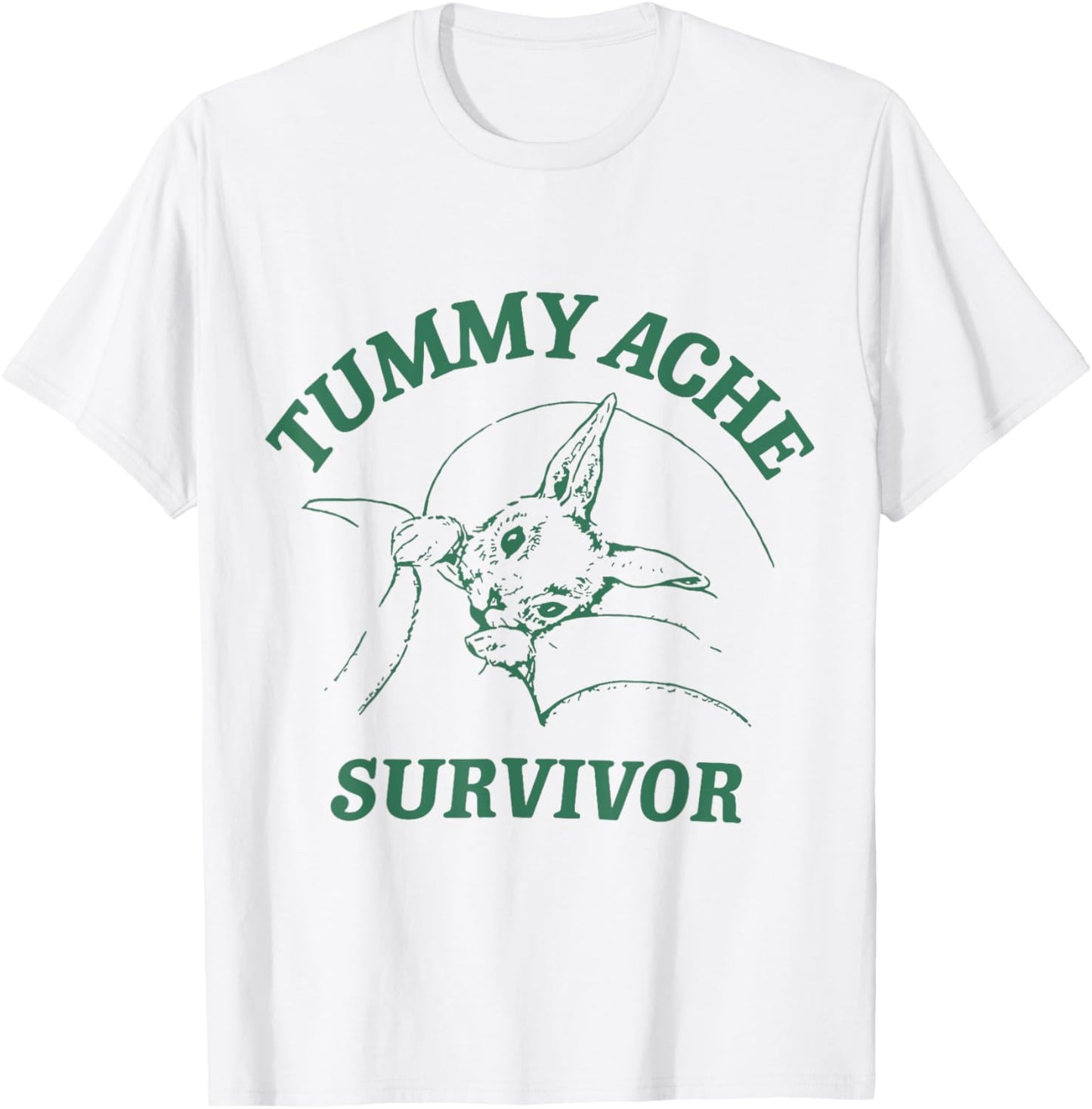 Tummy Ache Survivor Funny Rabbit Meme Bunny Lover T-Shirt