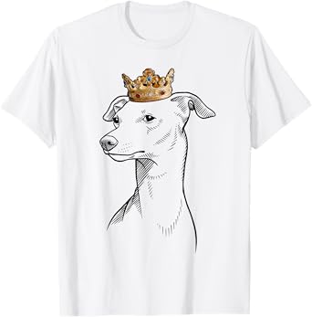 Italian greyhound dog wearing a crown T-Shirt
