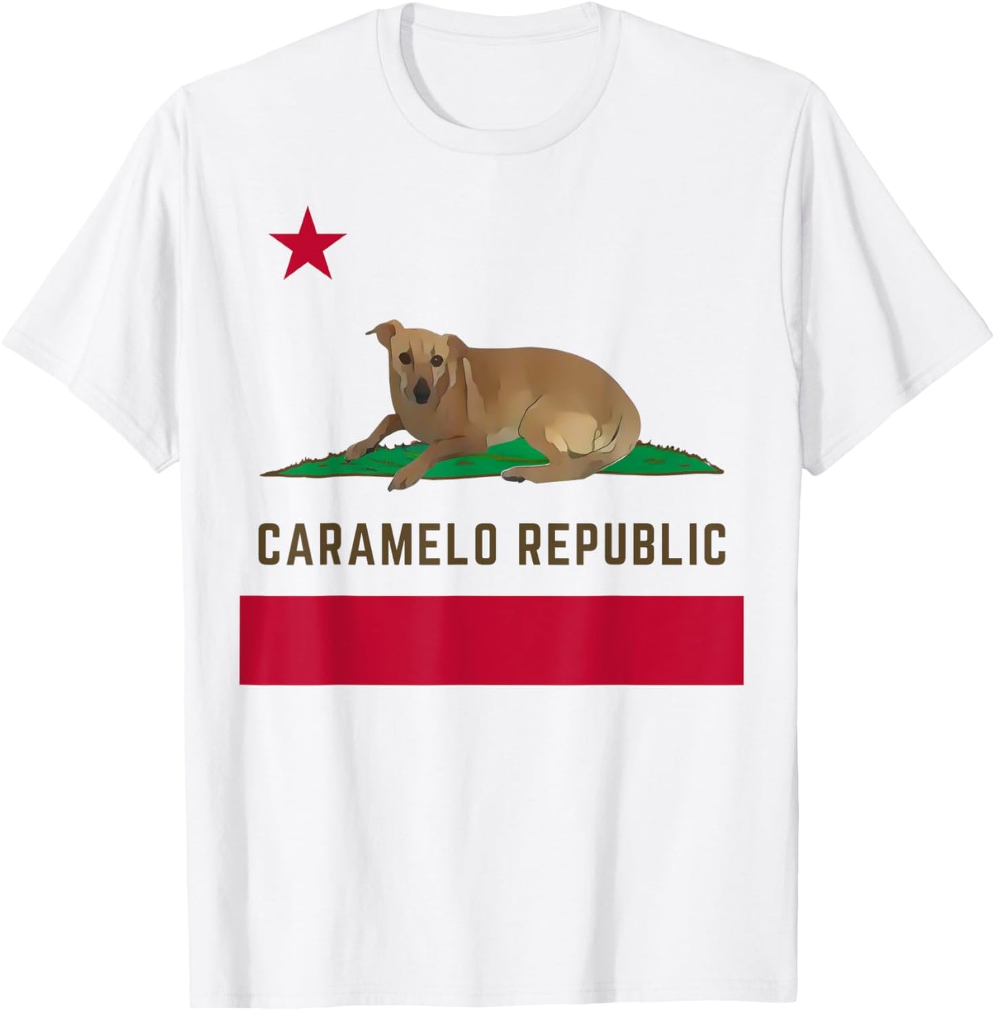 Caramelo Republic Stray Dog Brazilian Parody California Flag T-Shirt