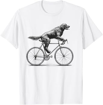 Flat-Coated Retriever Dog Riding Bike Bicycle Biker Cycling T-Shirt
