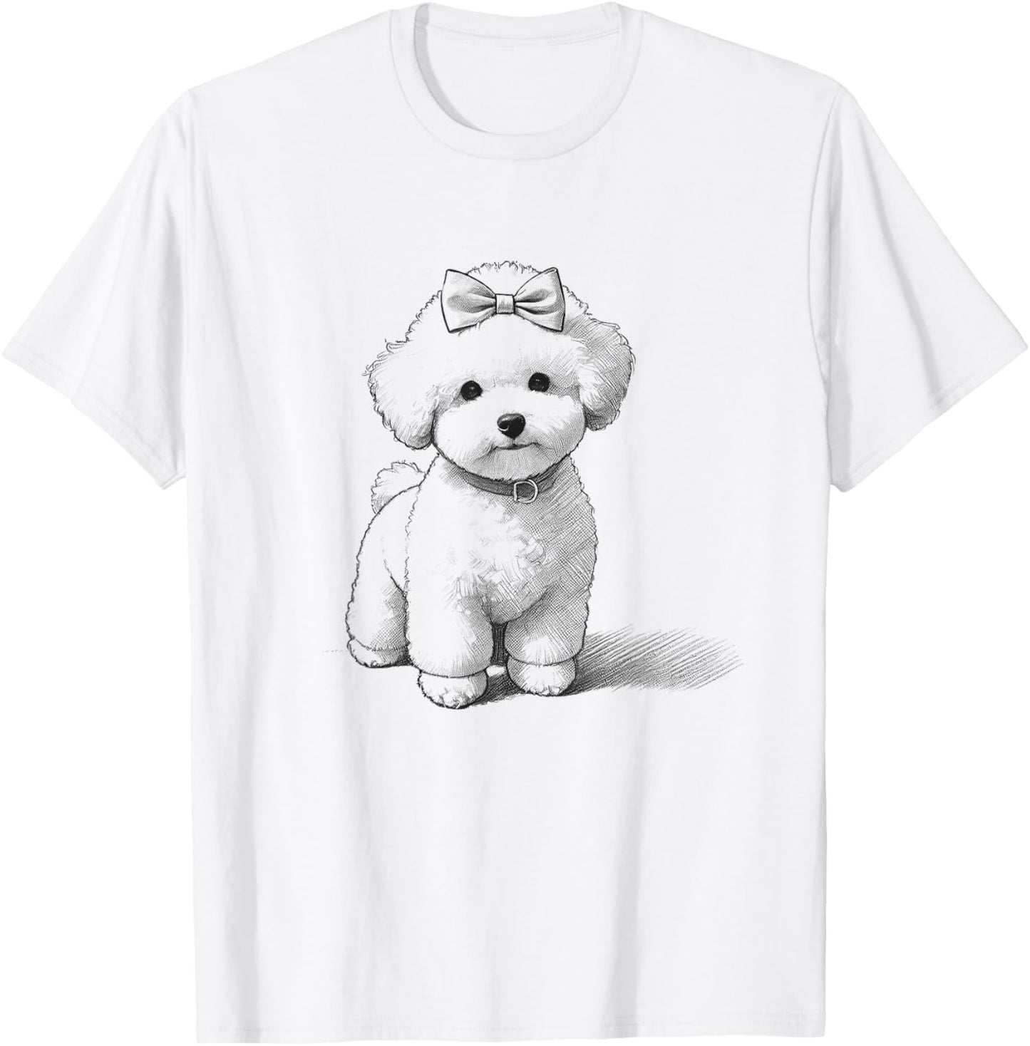 Cute Bichon Frise Dog Design For Women And Girls T-Shirt