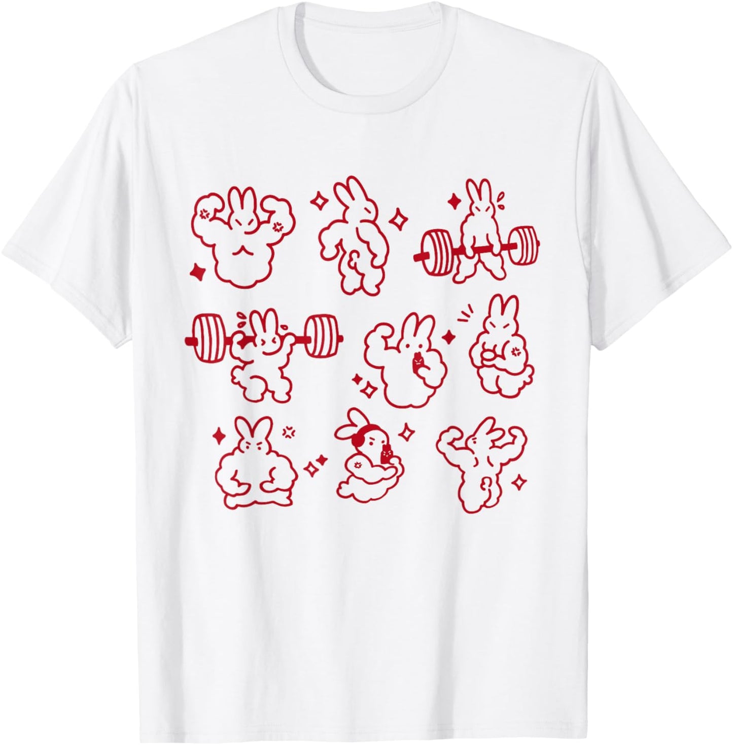 Gym Bunny Funny Rabbit Gymer Bunny Gym Lover Bunny Meme T-Shirt