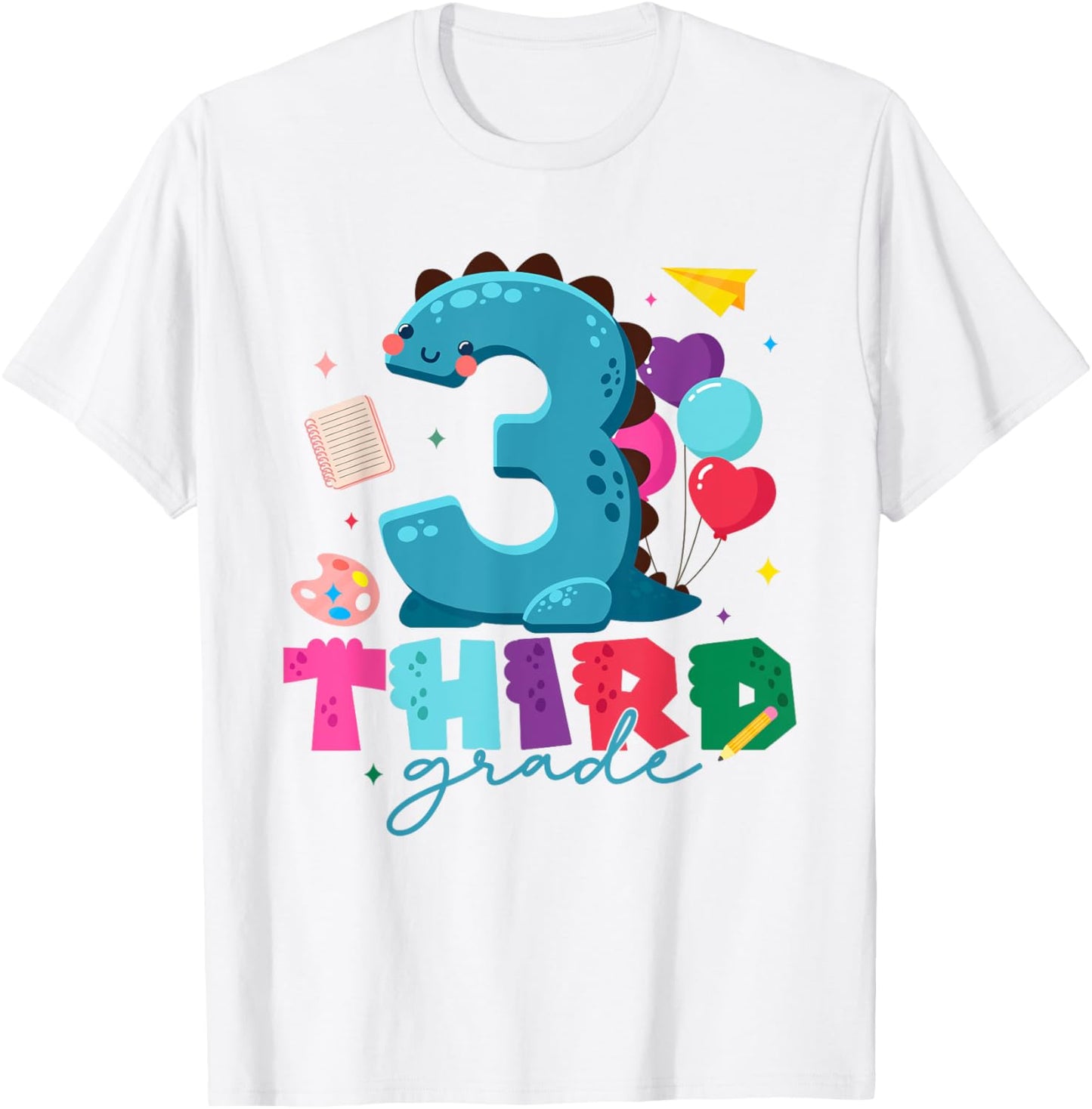 Funny Third Grade Cute Dinosaur First Day of School for Kids T-Shirt