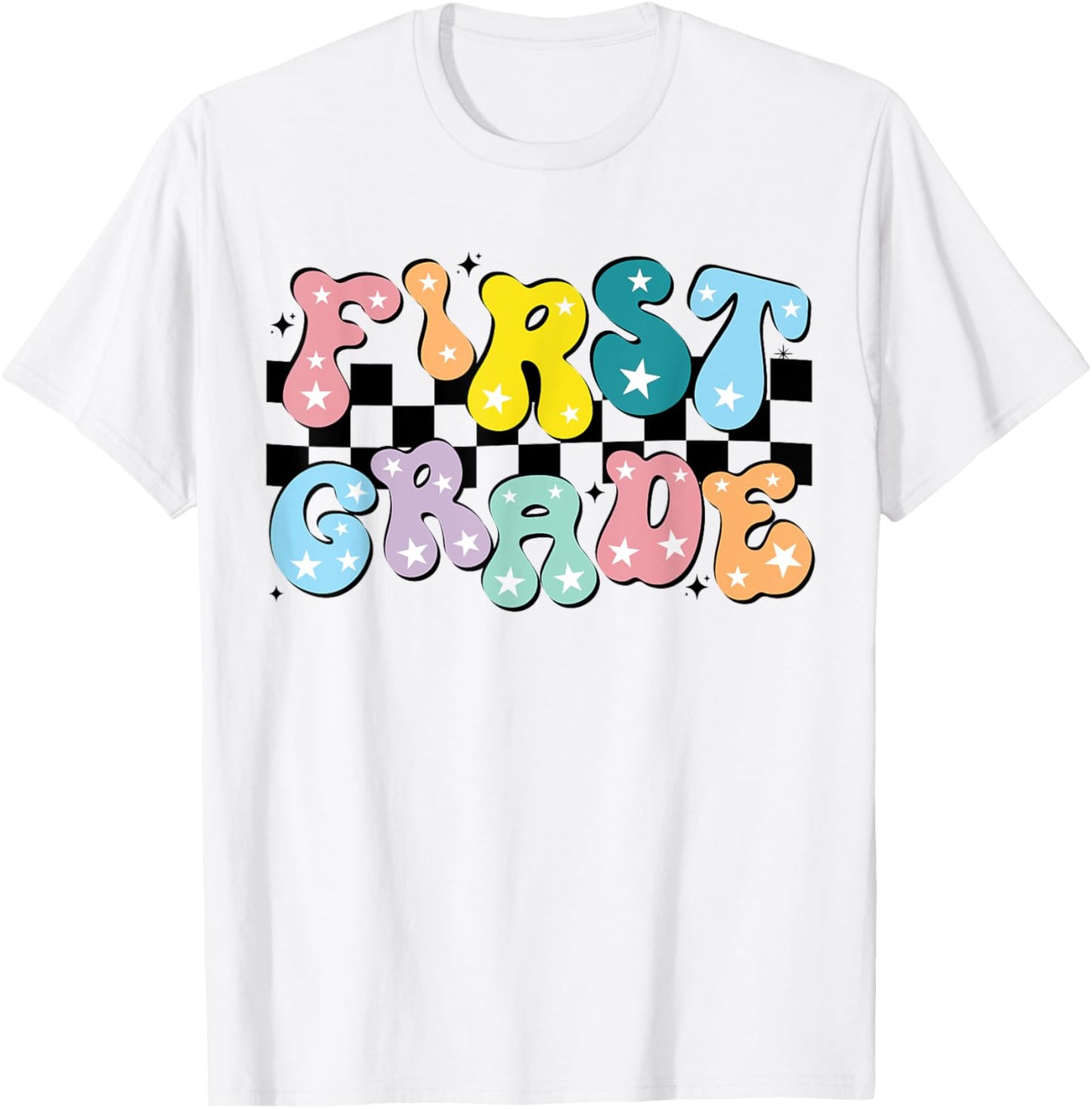 Retro First Grade Teacher 1st Grade Team Group Groovy T-Shirt for Men Women Kids