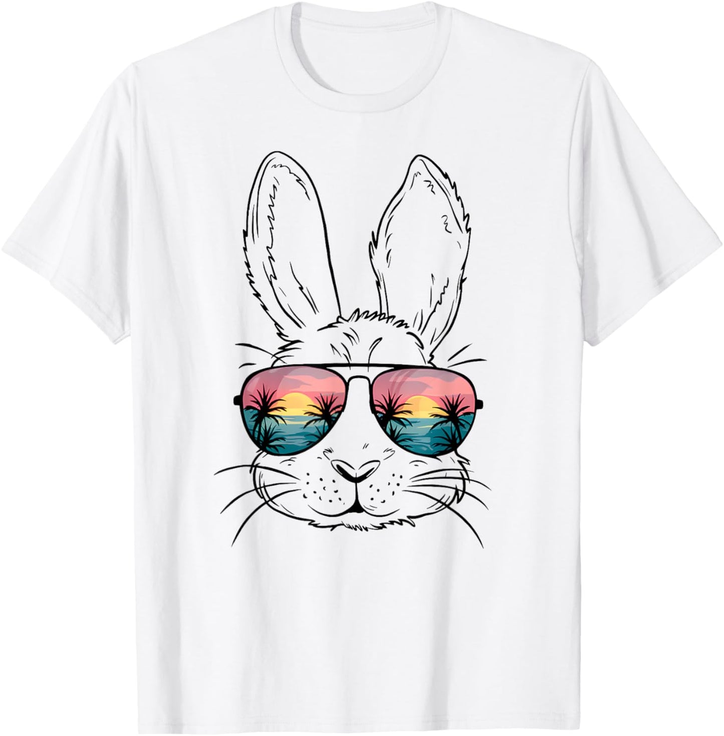 Bunny Face Rabbit Sunglasses Beach Summer Vacation Easter T-Shirt