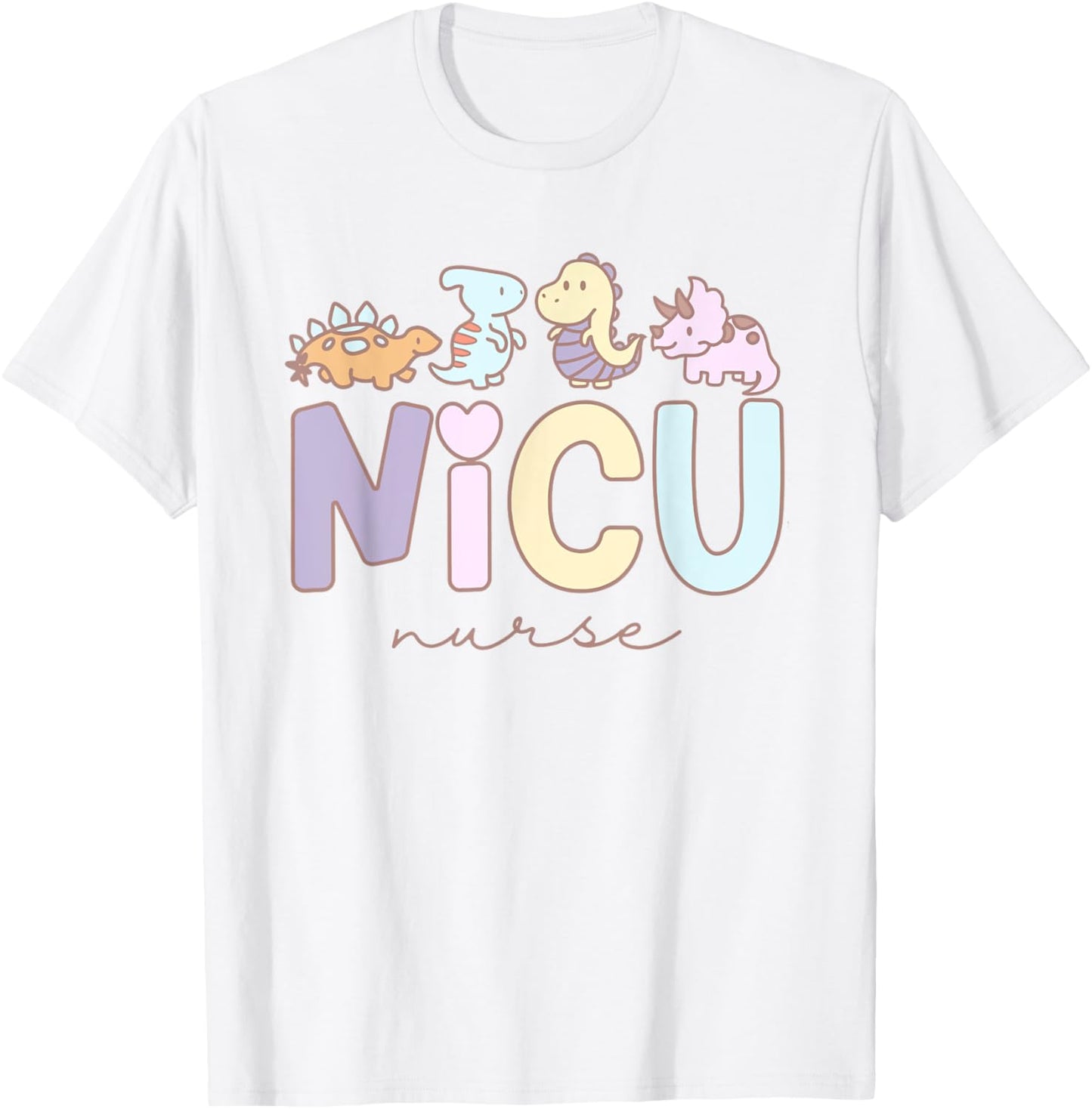 Retro NICU Nurse Dinosaur Neonatal Intensive Care Unit T-Shirt