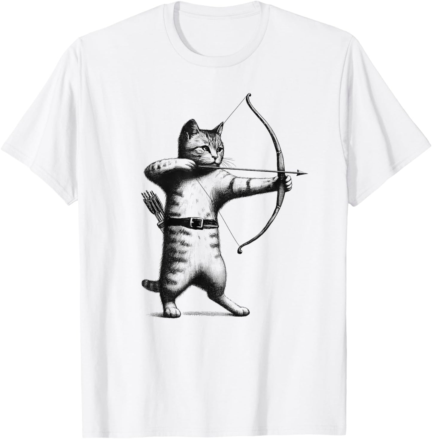 Vintage Archery Cat Kitten Lover Archery T-Shirt