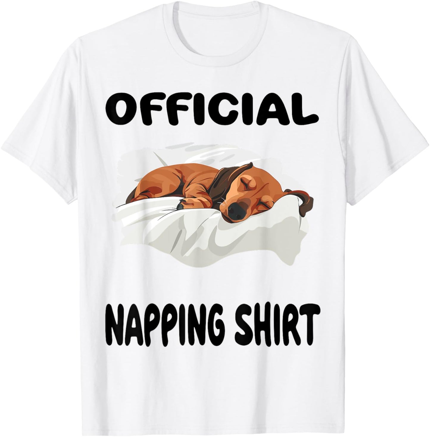 Dachshund Doxie Dog Pajamas Nightgown Official Napping T-Shirt
