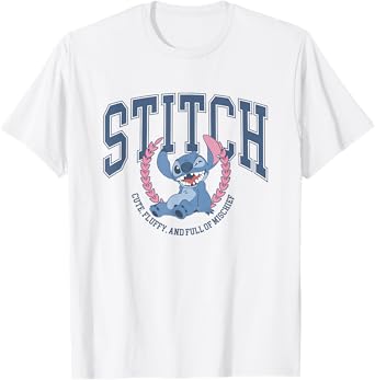 Disney Lilo & Stitch Cute Fluffy & Full Of Mischief Logo T-Shirt