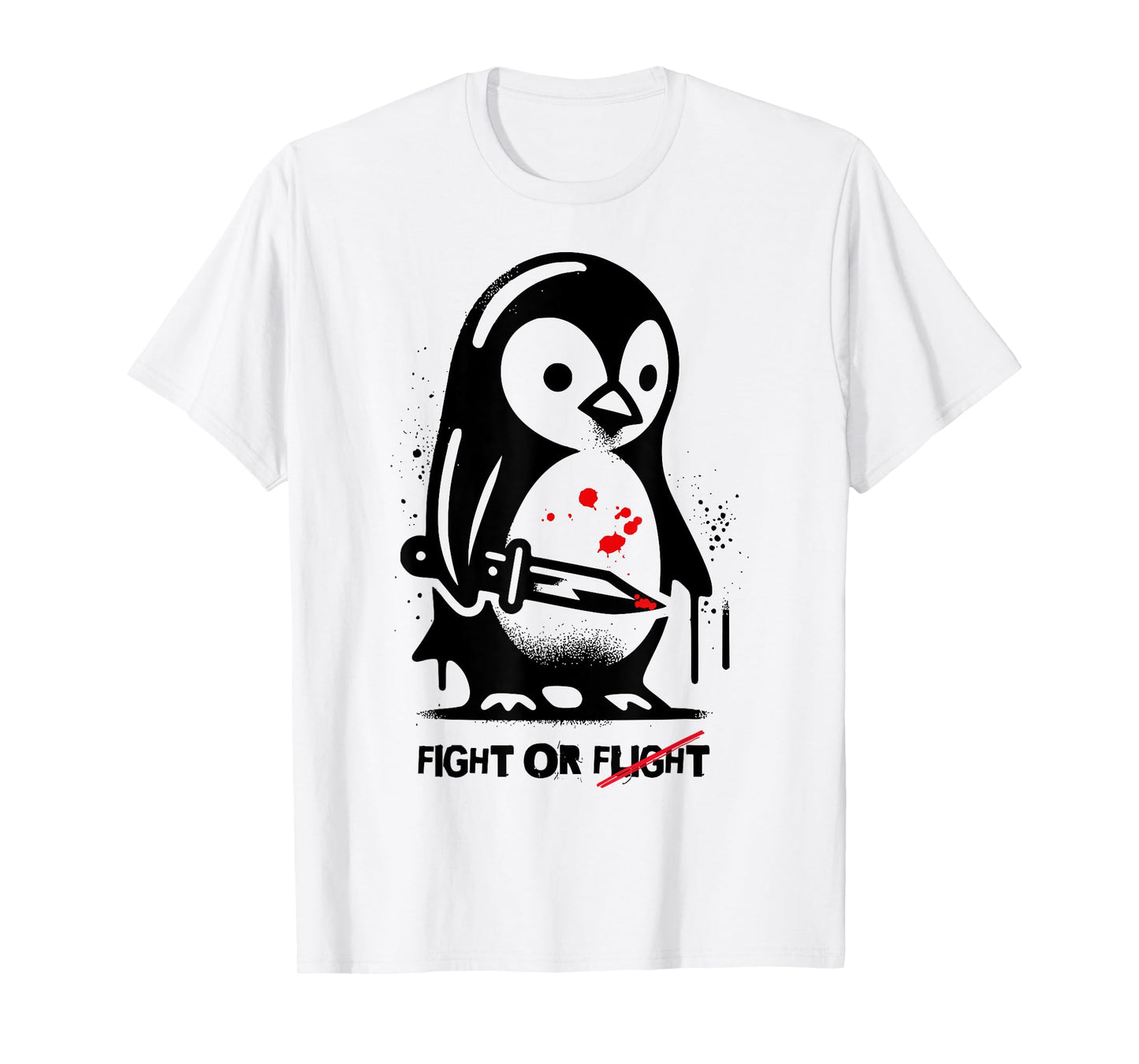 Funny Penguin Flight or Fight Meme Silly Humor T-Shirt