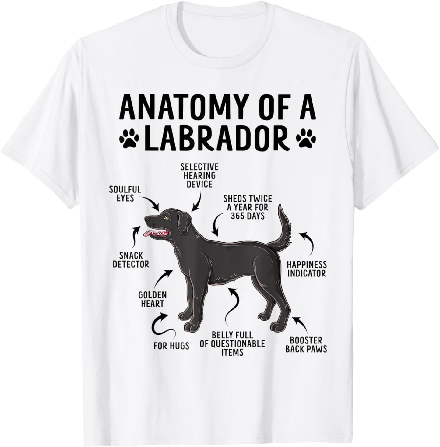 Anatomy of a Labrador Funny Black Labrador Dog T-shirt