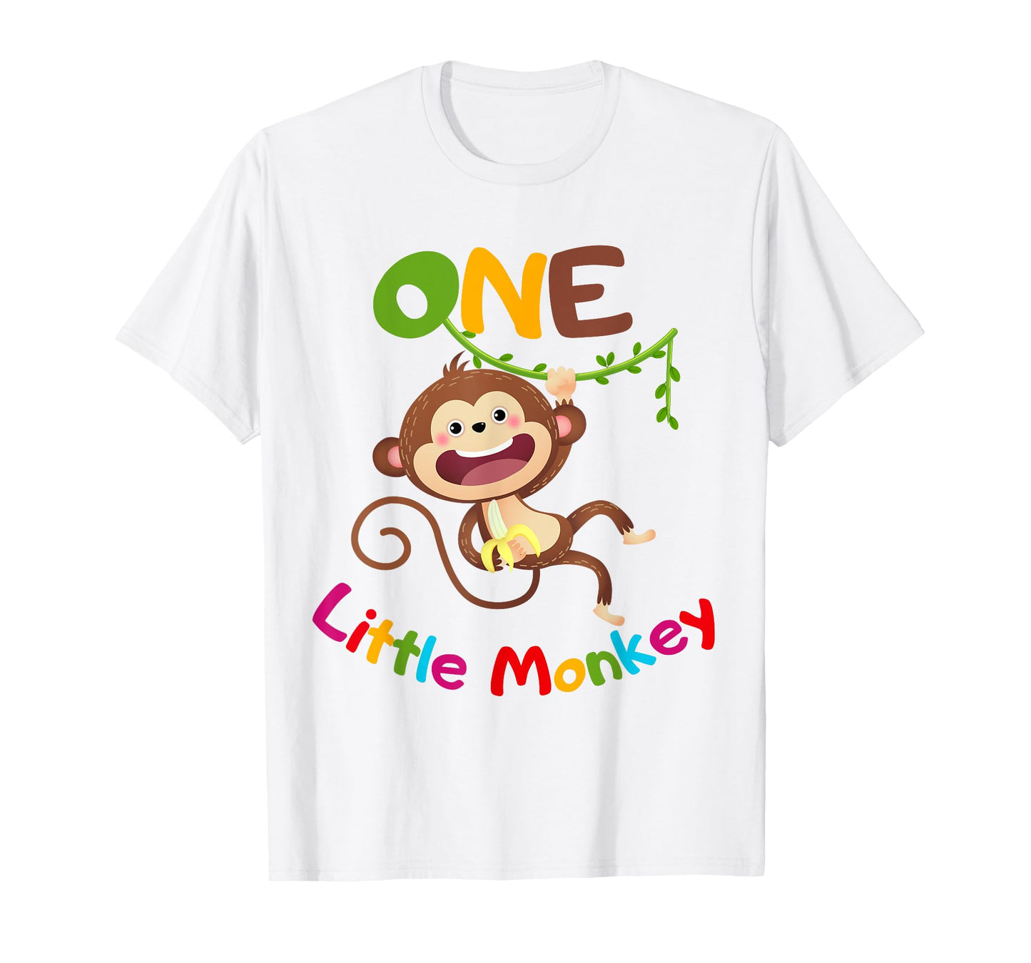 ONE Little Monkey Jungle Monkey Theme 1st Birthday Party T-Shirt